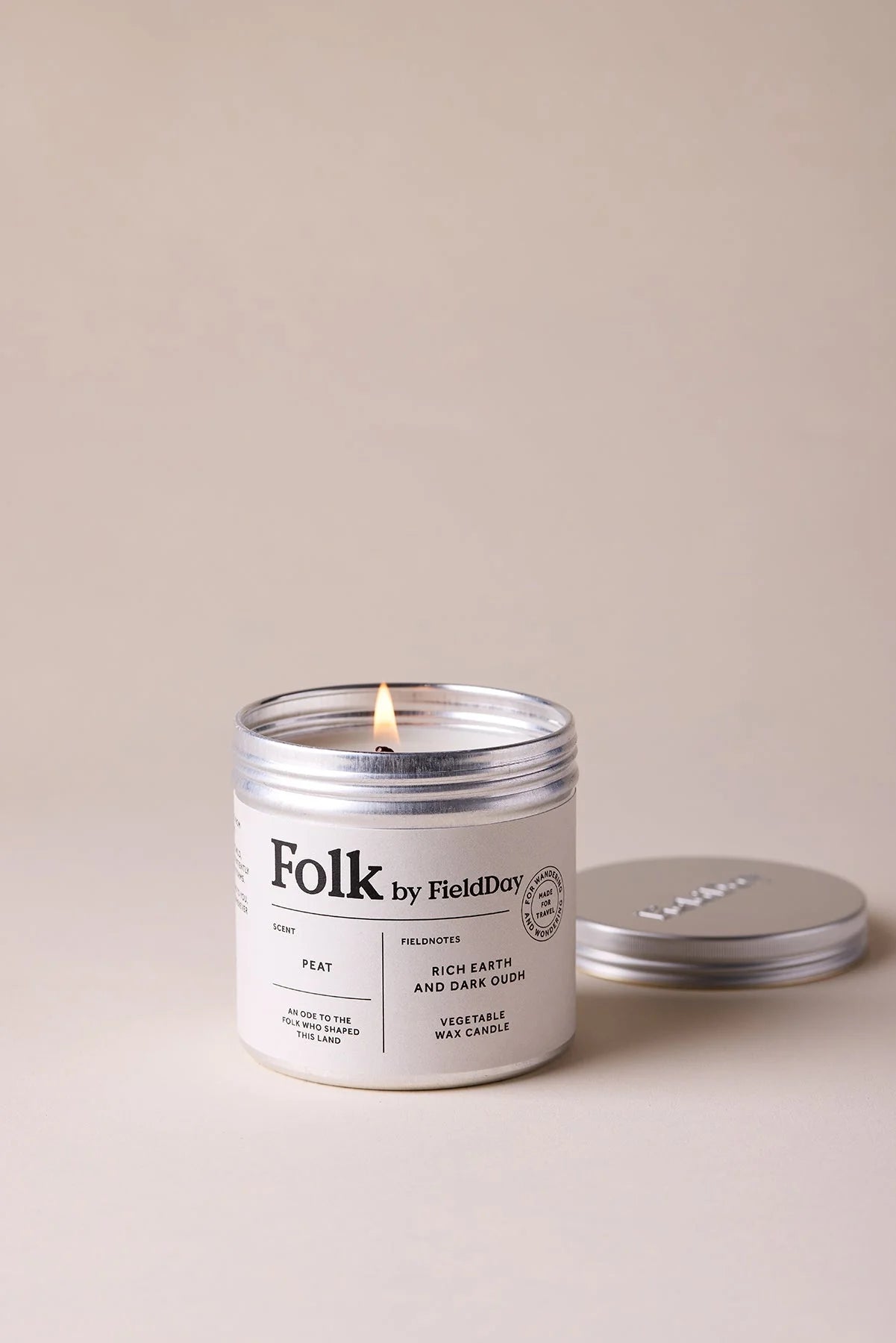 Peat Folk Tin Candle