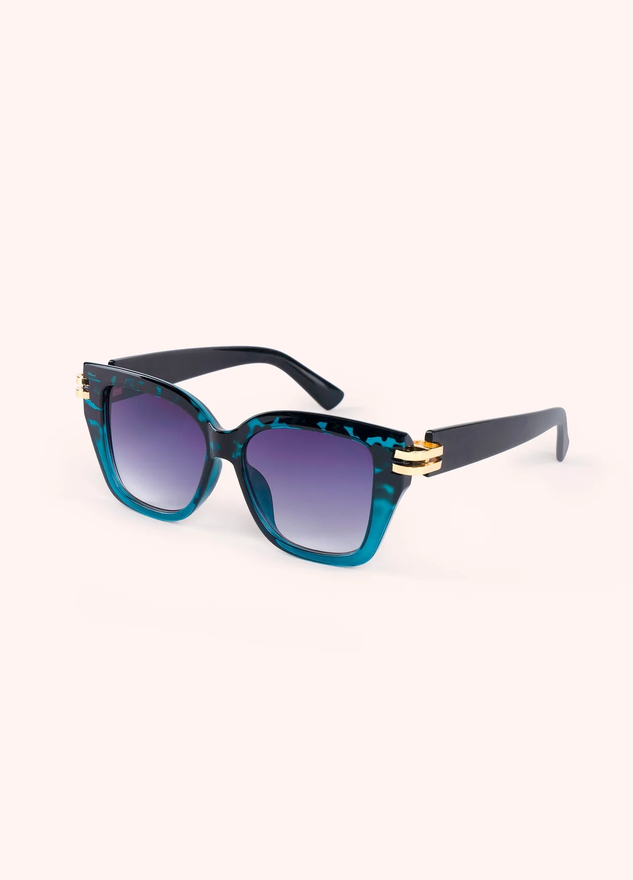 Teal Sunglasses with Tortoiseshell