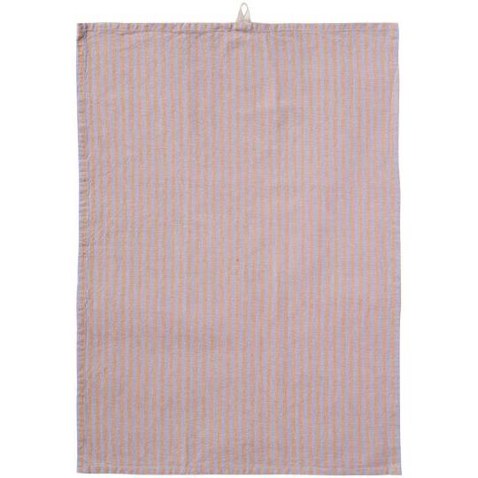 Tea towel Linea w/purple and rustic brown thin stripes