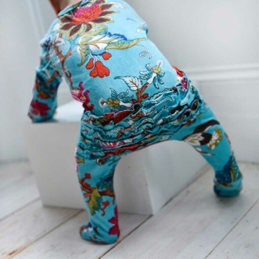 Teal Exotic Flower Jumpsuit