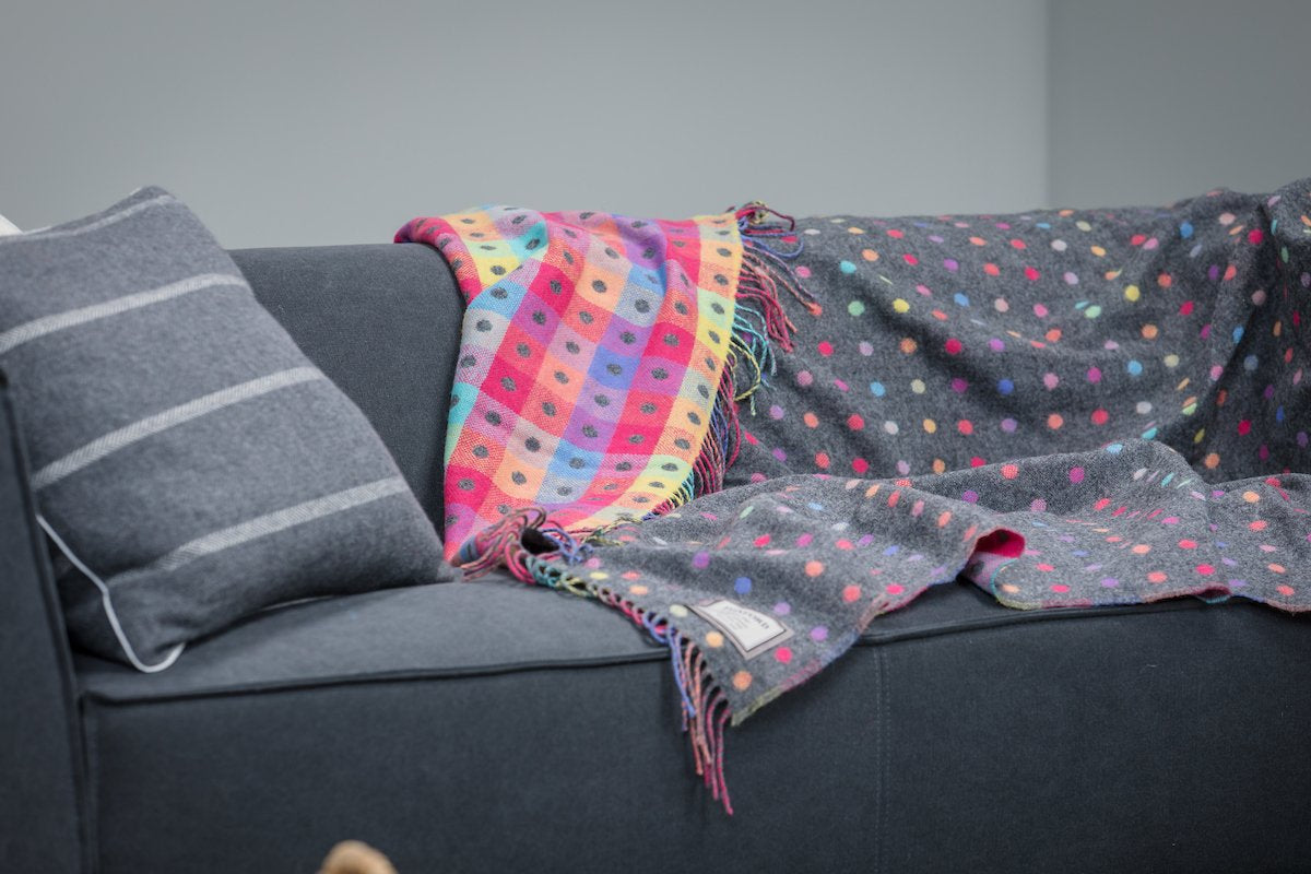 Grey Rainbow Throw