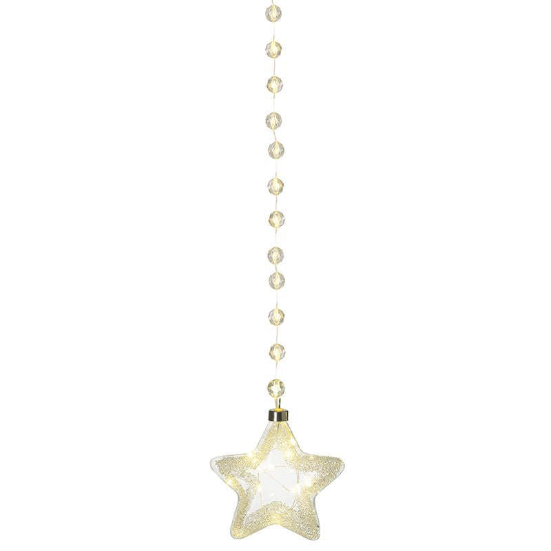 Glass Light Up Garland with Star