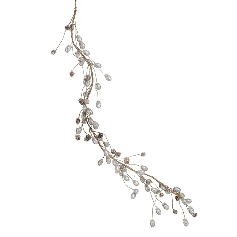 Silver Glitter Acorn Garland