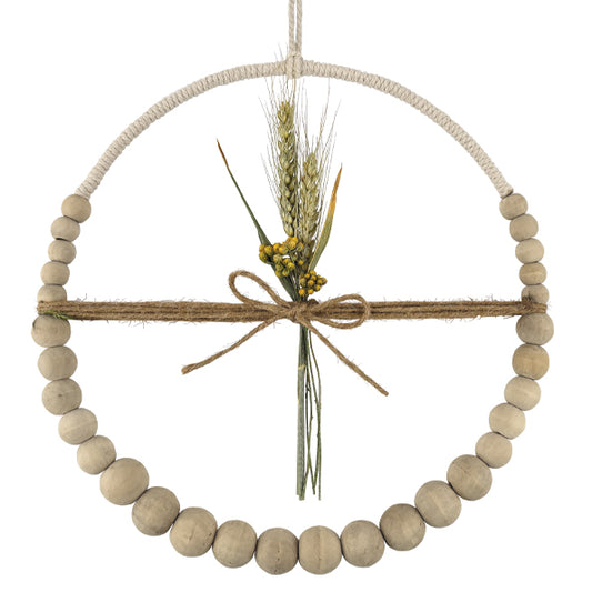 Beaded Ring of Dried Flowers - Large