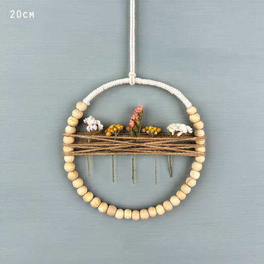 Beaded Ring of dried flowers