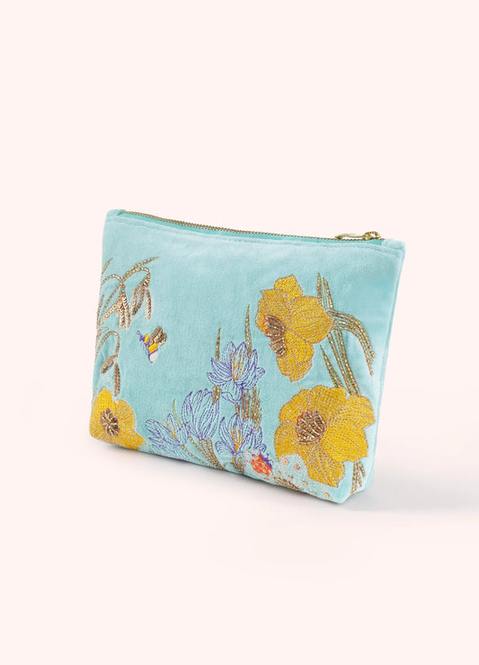 Embroidered Zip Pouch Wildflower Meadow