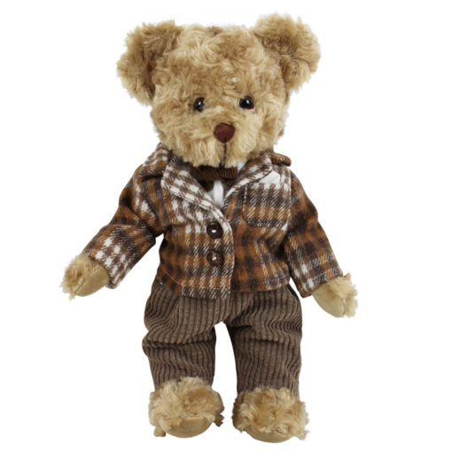 Teddy wearing tweed jacket and cord trousers