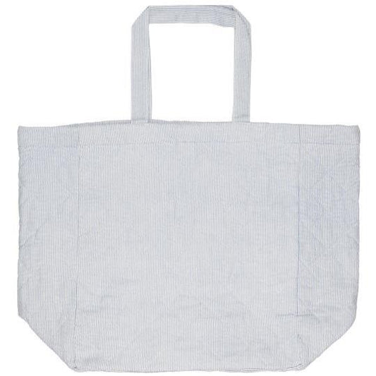 Quilted Bag White and Blue Stripes