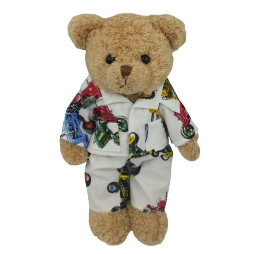 Teddy Bear wearing Tractor Pyjamas