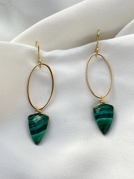 Malachite Drop Earrings