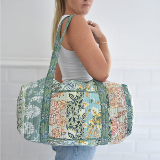 Green Printed Duffle Bag