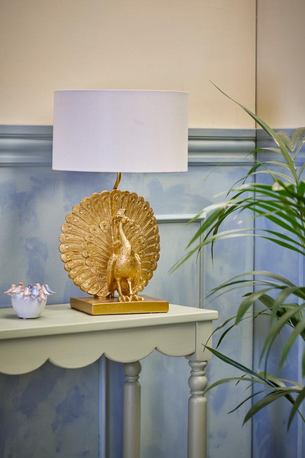 Peacock Table Lamp Gold