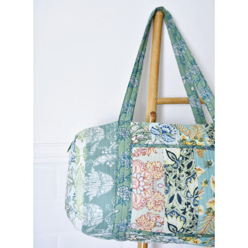 Green Printed Duffle Bag