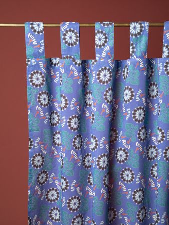 Voile Curtain Oak Blue