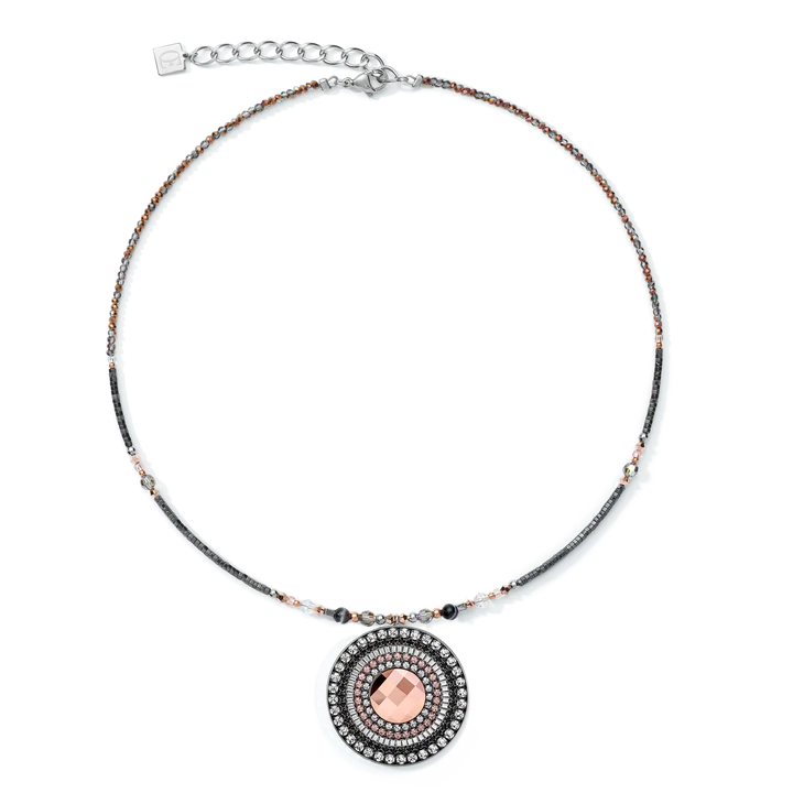 Coeur de Lion Onyx Grey Crystal Necklace