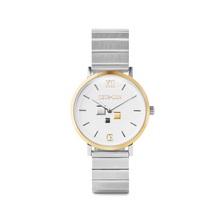 Load image into Gallery viewer, Watch Round Brilliant White Bicolor Stainless Steel Silver