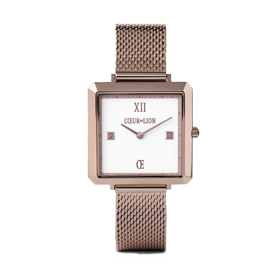 Watch Iconic Square Brilliant White Stainless Steel Champagne