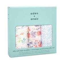 Load image into Gallery viewer, Silky Soft Swaddles - Watercolour garden 3-pack