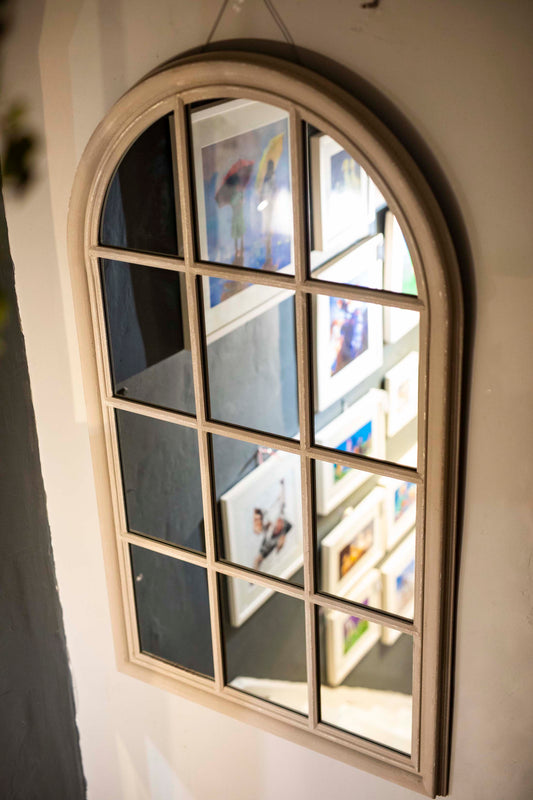 Round-top Antique Mirror Grey