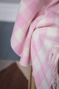 Foxford Pink Check Baby Blanket