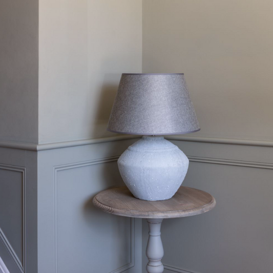 Stoneware Lamp Leo With Grey Shade