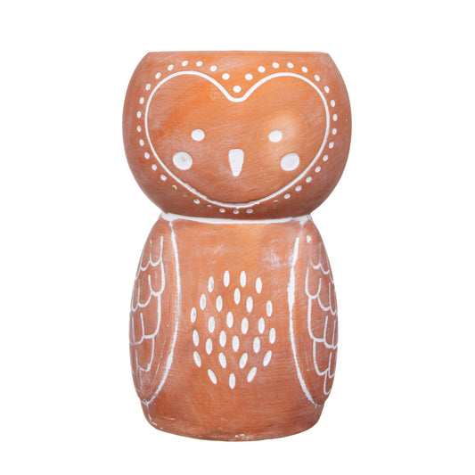 Owl Terracotta Vase