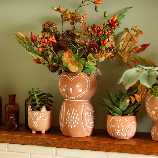 Owl Terracotta Vase