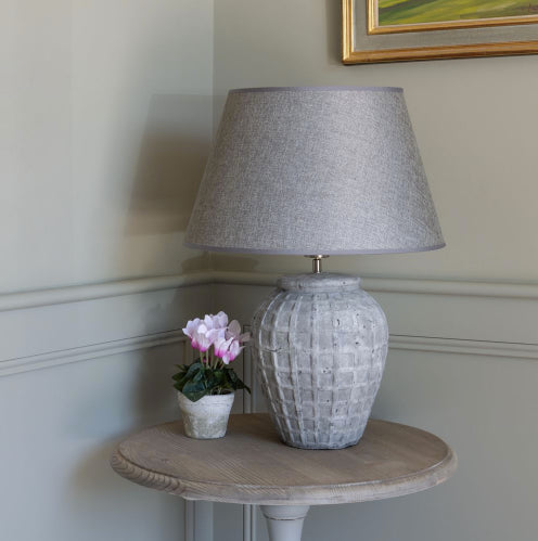 Stoneware Lamp Toro With Grey Shade