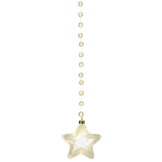 Glass Light Up Garland with Star
