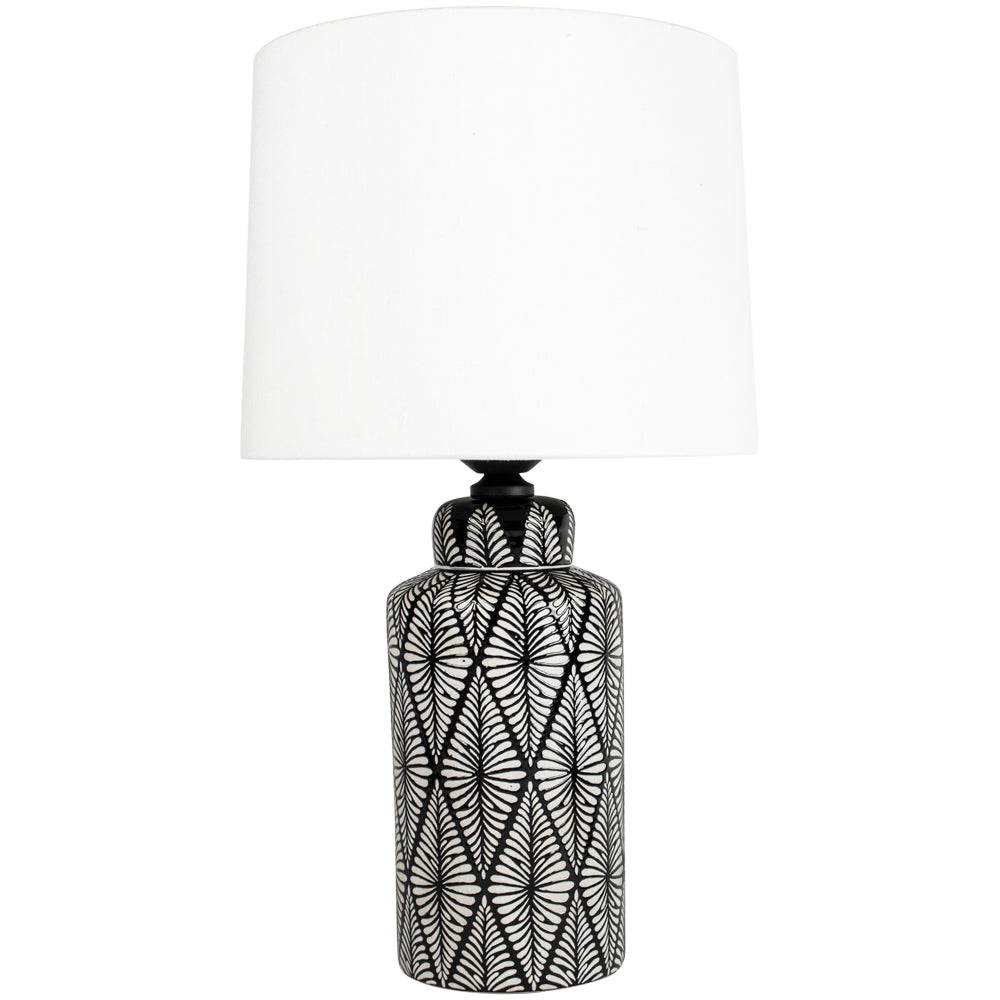 Lamp Indochine Noir with Ivory Shade