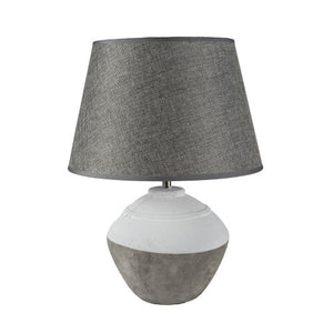 Stoneware Lamp Cali With Grey Shade